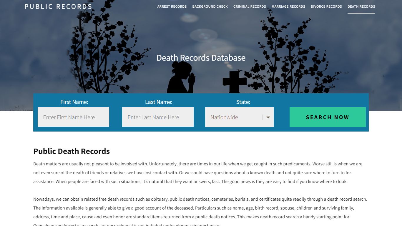 Public Death Records | Enter Name and Search. 14Days Free